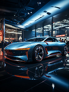 未来汽车氢能车展示厅高清图片
