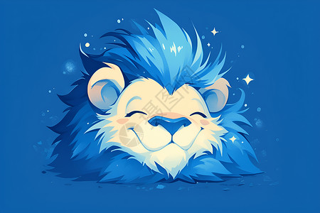 蓝色狮子背景图片