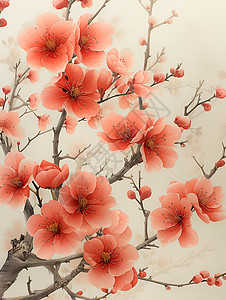 刺绣梅花背景图片