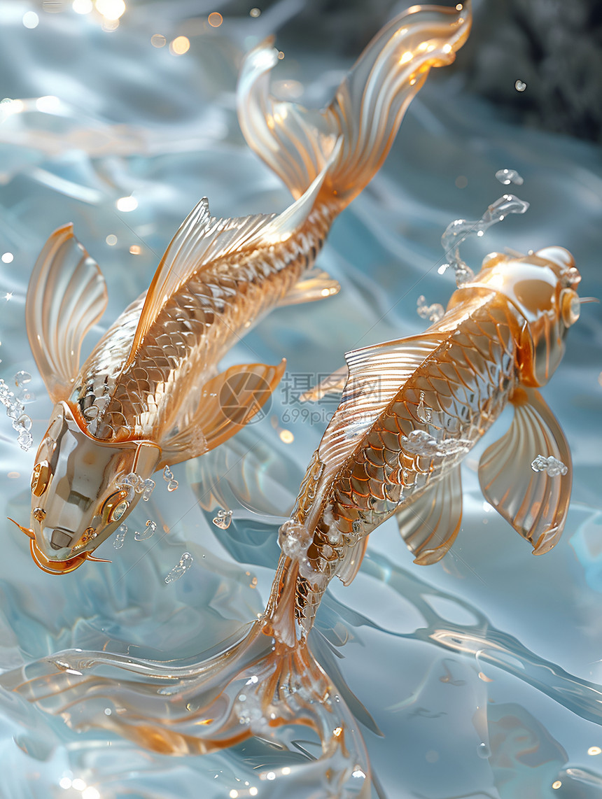 金鱼水中舞动图片