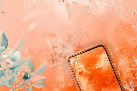 橙色壁纸橙色玻璃纹理壁纸插画