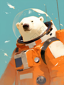 身穿宇航头盔的熊背景图片