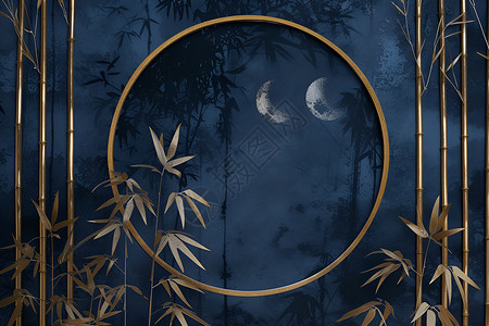 月下黄金竹艺术背景图片