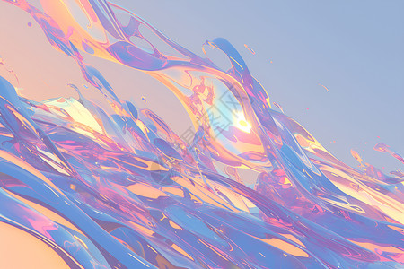 过渡的水彩流动霓虹融合插画