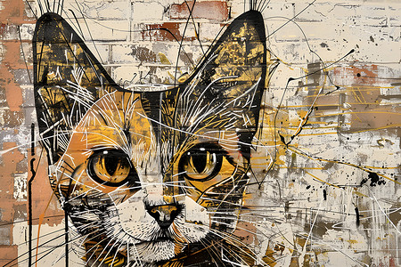 猫咪的涂鸦背景图片