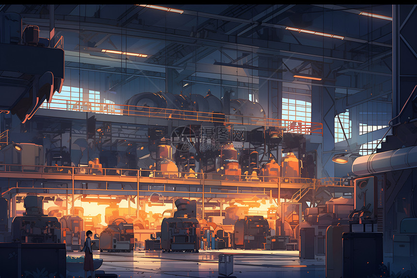 夜幕下的工厂图片