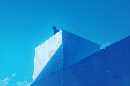 魔幻的蓝色建筑背景图片