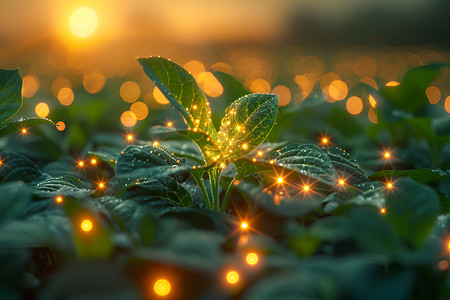 绿色植物叶片科技农业设计图片