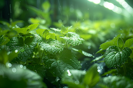叶片水滴未来可持续农业设计图片