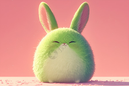 迷人的绿兔背景图片