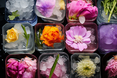 冰冻的花朵背景图片