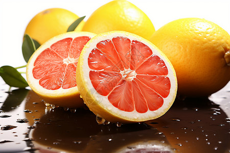 清爽多汁的葡萄柚背景图片
