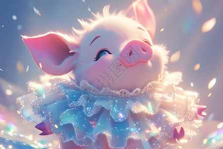优雅可爱的小猪背景图片