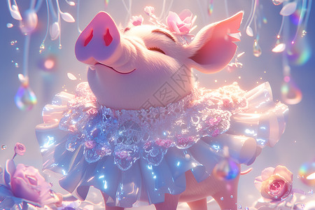可爱粉色猪背景图片