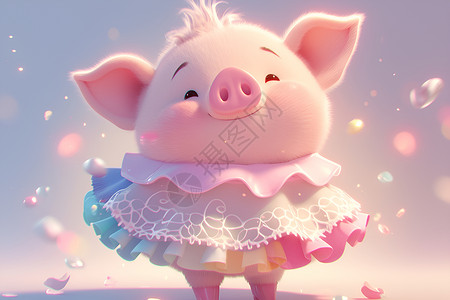 一只可爱的猪背景图片