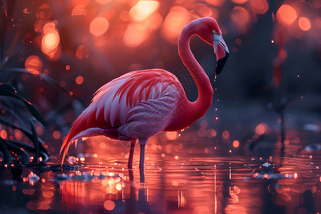 粉红火烈鸟鸟类秀长腿高清图片