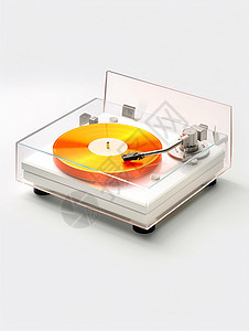 音乐盒子透明盒子的唱片机插画
