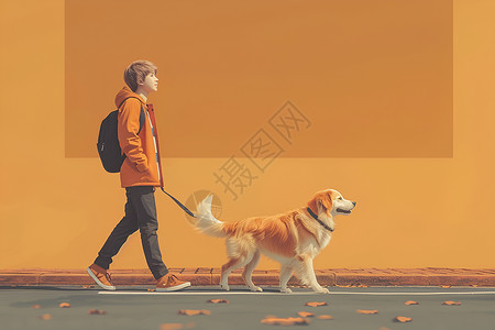 遛狗的男孩遛狗的年轻男孩背景