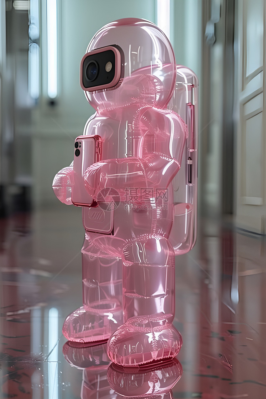 粉色太空人手机壳图片
