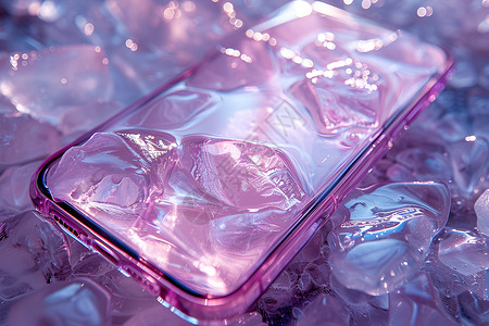粉水晶中的手机壳背景图片