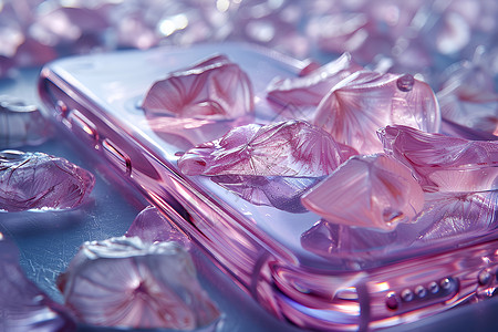 粉色水晶的手机壳背景图片