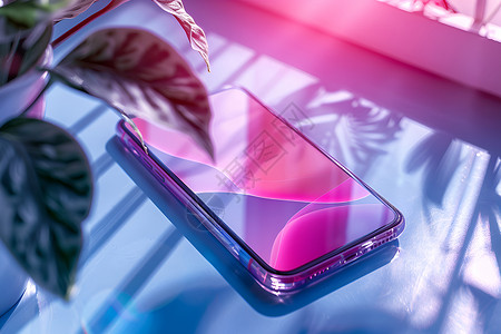 梦幻透明粉色手机壳背景图片