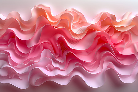 粉白背景粉白液体的波浪插画