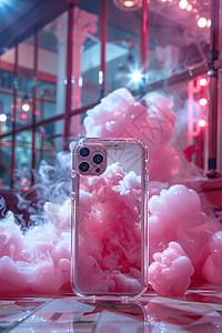 粉色流体手机壳背景图片