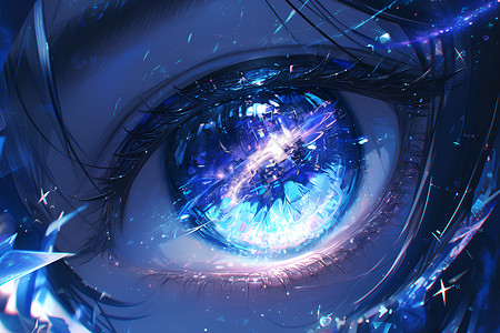 蓝色光芒星星幻想的宇宙之眼插画
