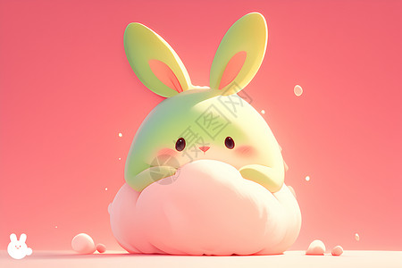 可爱的棉花糖兔子背景图片