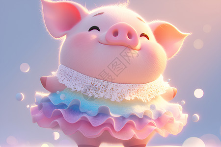 可爱的小猪背景图片