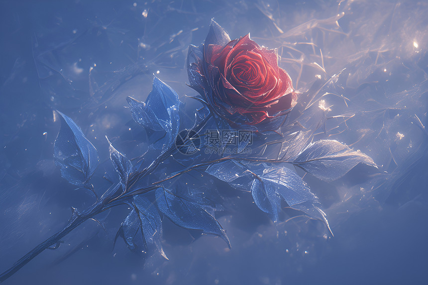 冰封玫瑰图片