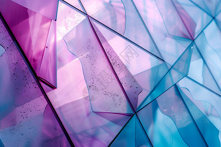 奥碎紫蓝几何玻璃质感背景设计图片