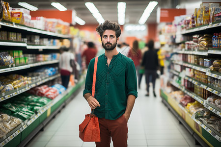 超市中的男士背景图片