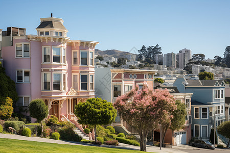 旧金山典型街景背景