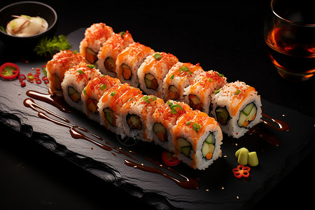 健康美味的寿司背景图片