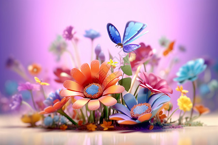 设计的花卉艺术品背景图片