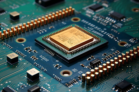 微电路上的计算机芯片背景图片