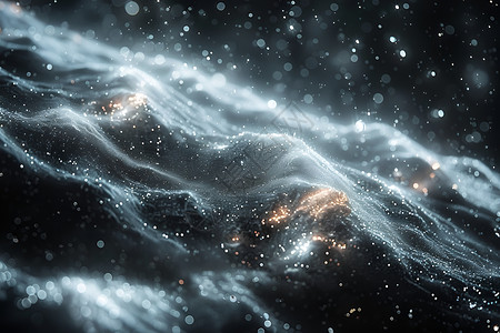 闪耀粒子素材星辰交织的景象插画