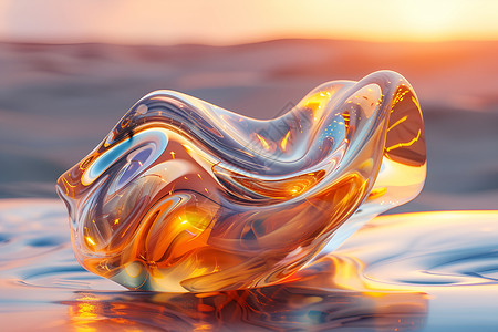水中飘浮的玻璃背景图片