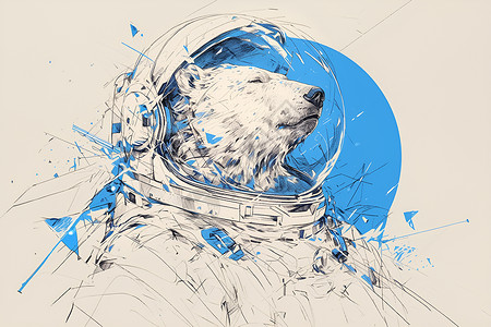 冰原宇航熊背景图片