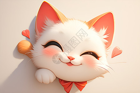 可爱的小猫从墙壁中露出笑脸高清图片