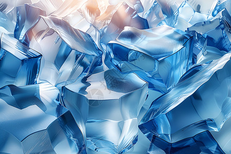 破碎的透明玻璃冰晶之梦插画
