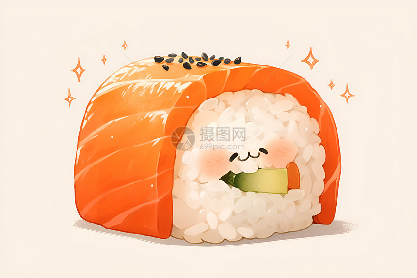 可爱的寿司卷图片