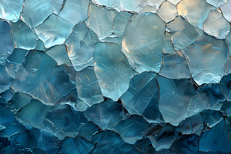 玻璃碰撞破碎声霜冻中的水晶立方体插画