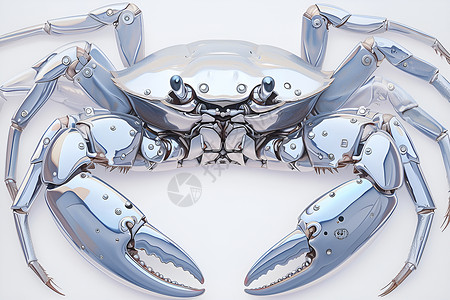 不锈钢螃蟹模型背景图片