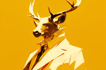 金黄色的鹿头人背景图片