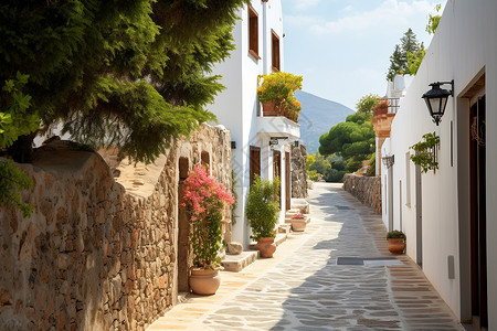 街景之美希腊著名岛屿高清图片