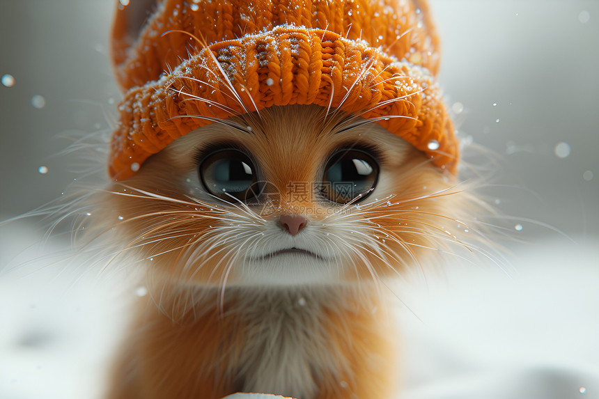 可爱橘帽小猫图片