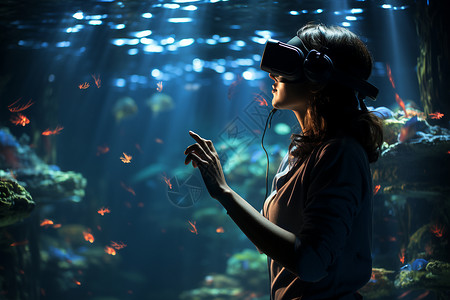 虚拟现实水族馆背景图片